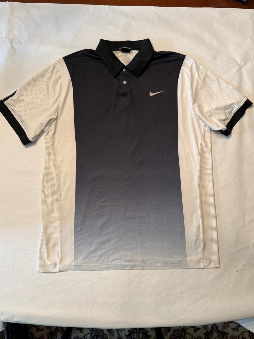 Nike Men’s Black and White Ombre Polo